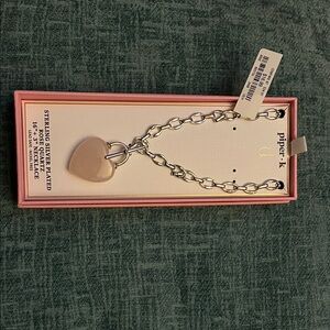 Piper Silver-Plated Link Bracelet with Blush Heart Charm